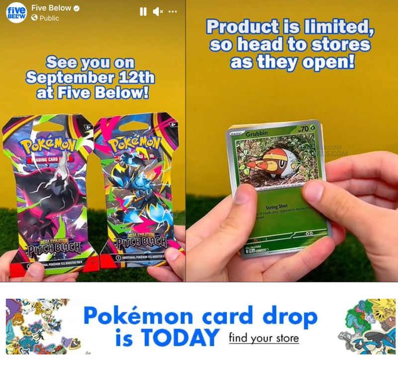 POKEMON CARD DROP IS TODAY AT FIVE BELOW