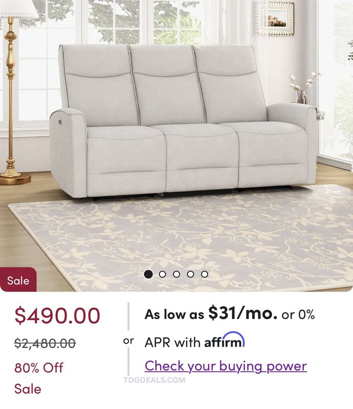 $490 POWER RECLINING SOFA