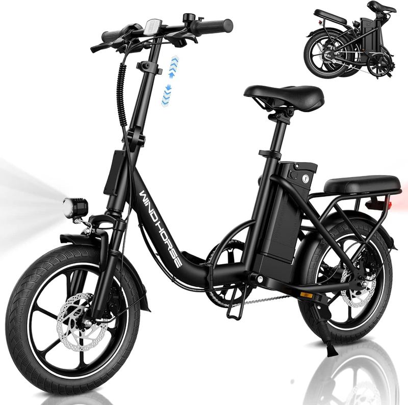 Windhorse - Electric Bike for Adults, 630w Peak Motor, Dual Disc Brake, 19-35 Miles Range & 20MPH - Black