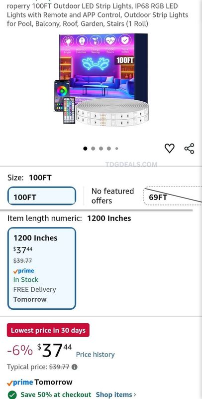 🔥 53% OFF 100FT OUTDOOR LED STRIP LIGHTS 🔥