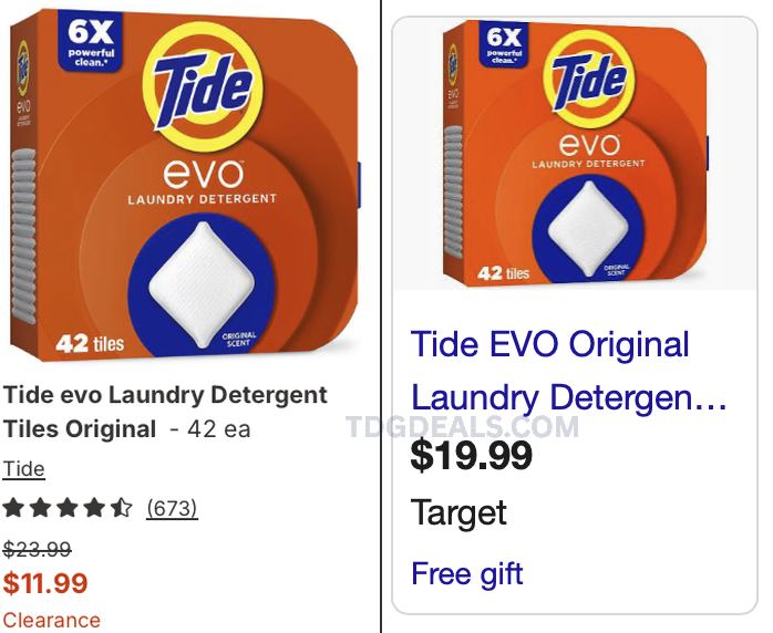 CLEARANCE ON TIDE EVO TILES, 42 CT, LAUNDRY DETERGENT