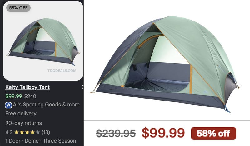 58% OFF KELTY TALLBOY 6-PERSON TENT