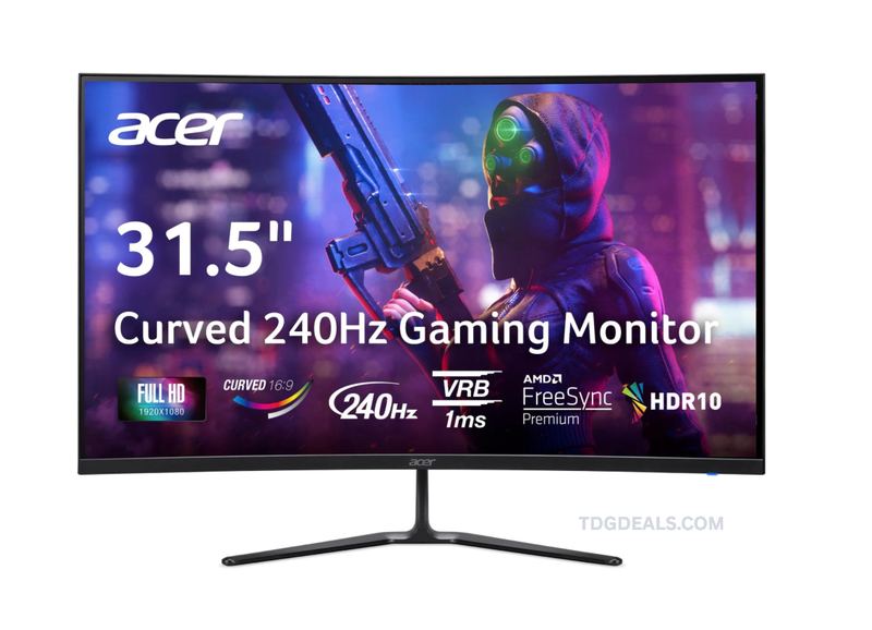 ACER NITRO 31.5" CURVED 240HZ GAMING MONITOR NOW $139