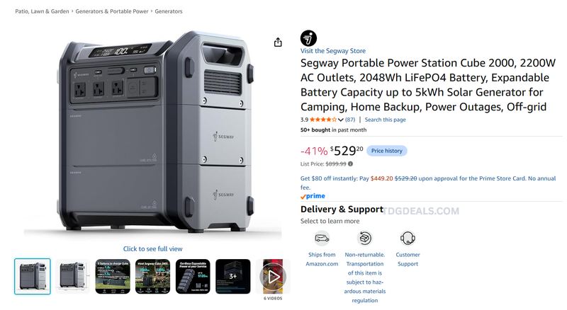 SEGWAY CUBE 2000 POWER STATION — $529.20