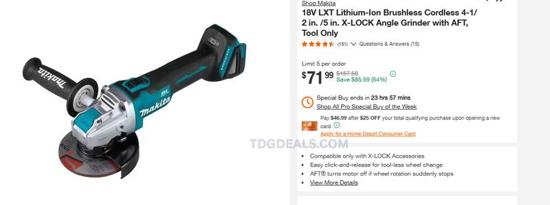 MAKITA ANGLE GRINDER $71.99 🛠️