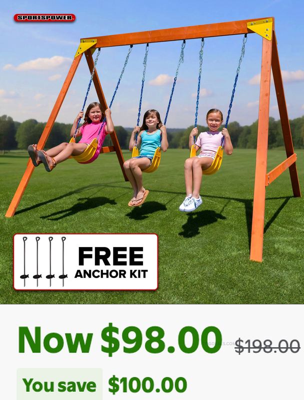 $198 WOODEN SWING SET FOR $98