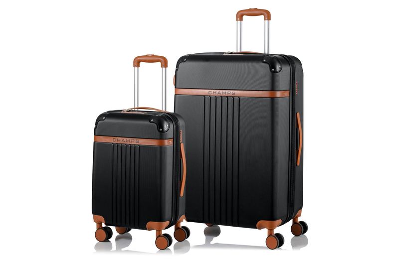 Champs - Vintage 2-Piece Hardside Luggage Set - Black