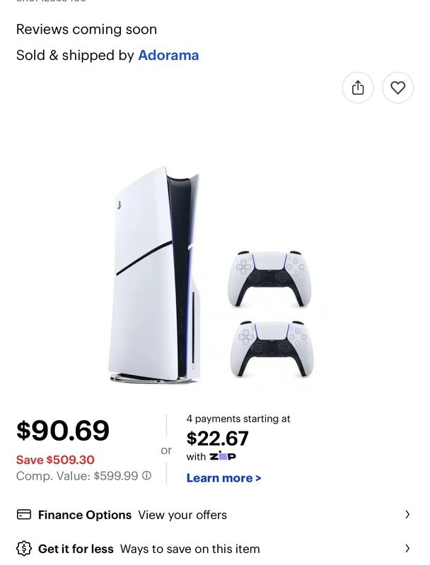 $90 PS5 SHIPPED BY 3RD PARTY