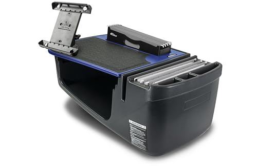 AutoExec Efficiency FileMaster Car Desk for Your Vehicle Workstation and Mobile Office, Blue, with Tablet Mount