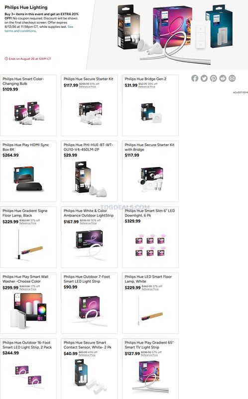 WOOT PHILIPS HUE SALE — BUY 3, GET 20% OFF