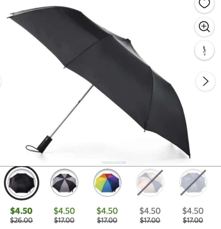$4.50 TOTES AUTO OPEN GOLF UMBRELLA @ WALMART