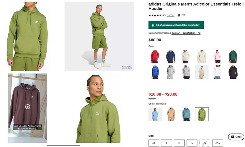 adidas Originals Men's Adicolor Essentials Trefoil Hoodie