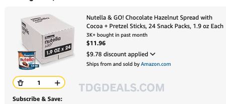 24-Packs of Nutella & GO! for $11.96