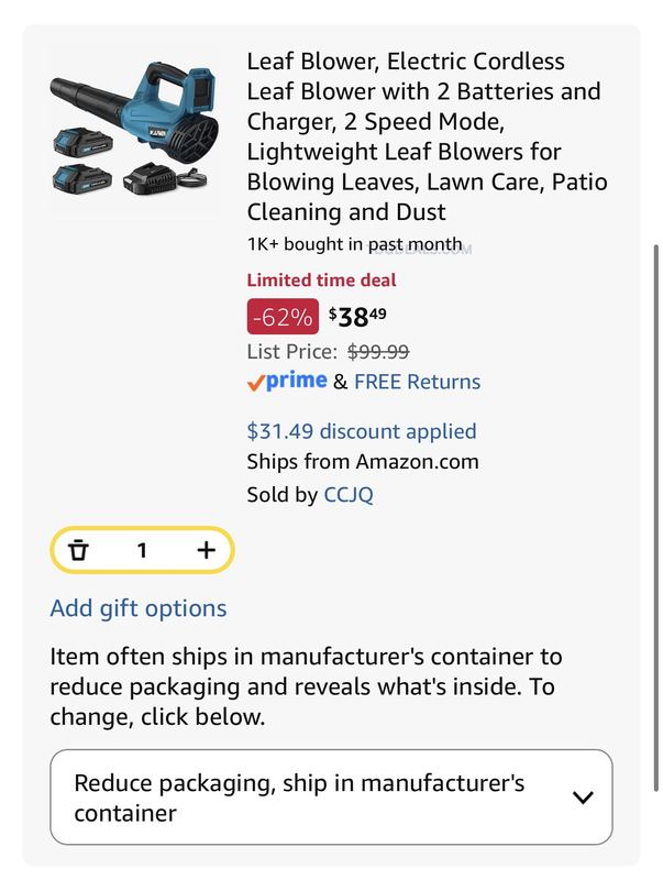 $39 Cordless Electric Leaf Blower 🍂