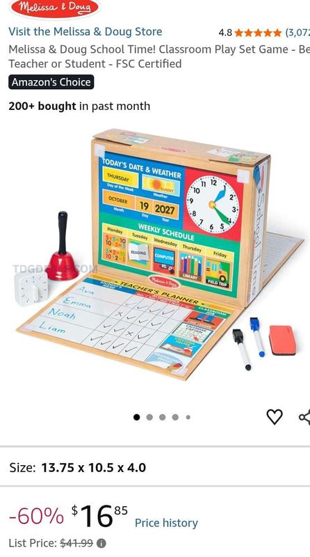 🔥 60% OFF MELISSA & DOUG SCHOOL TIME PLAY SET 🔥