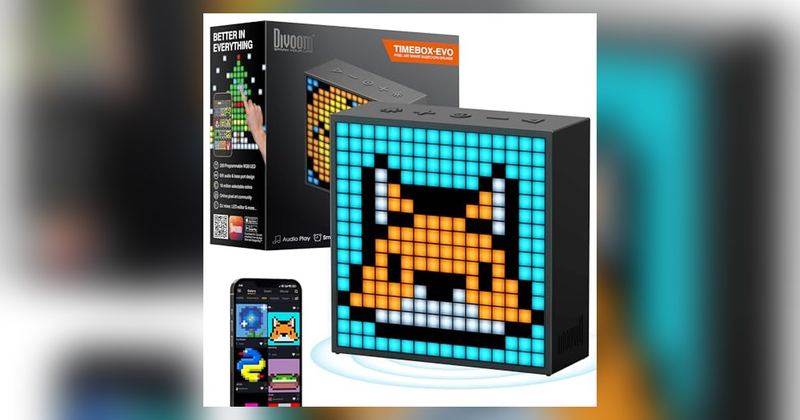 $69.90 DIVOOM TIMEBOX EVO PIXEL ART SPEAKER FOR $38.35