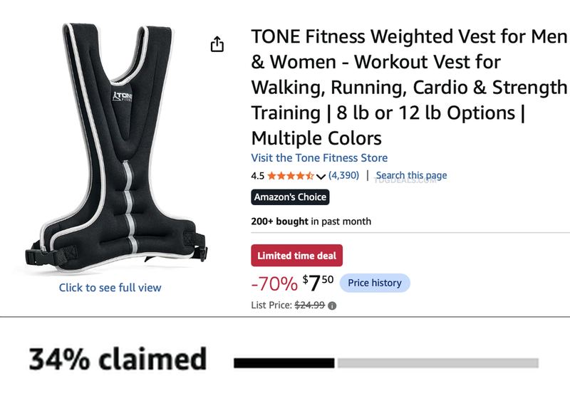 $25 WEIGHTED EXERCISE VEST FOR $7.50 🚨