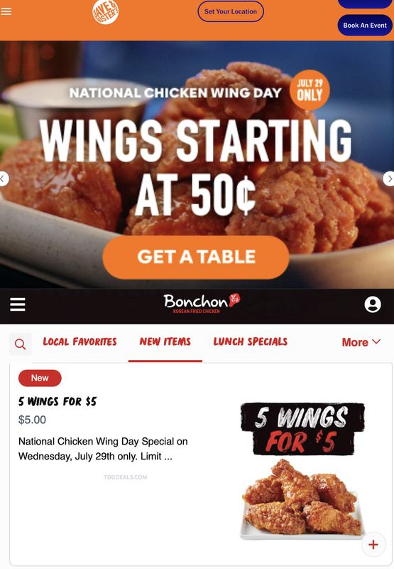 BONCHON + DAVE & BUSTER'S WING DEALS