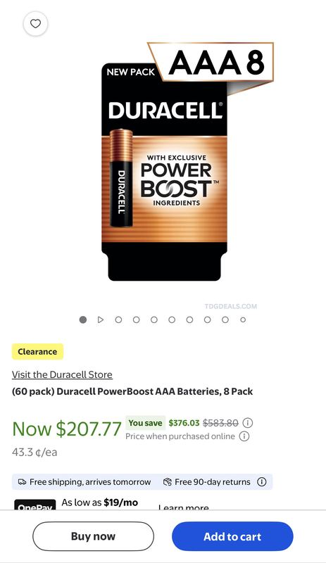 480 Duracell AAA batteries on clearance!