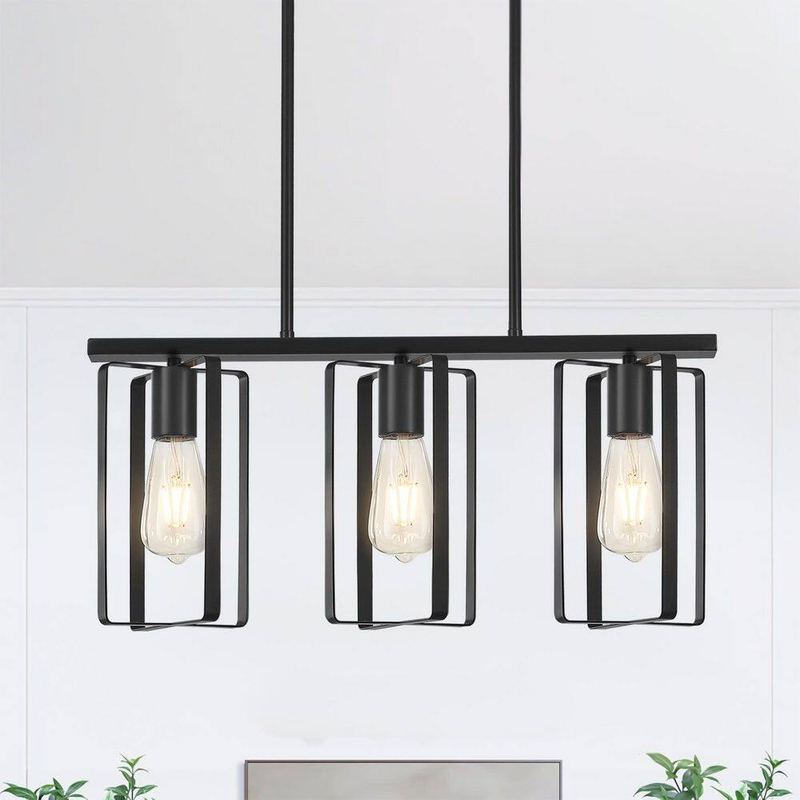 ZSMIHDOH - 3-Light Modern Farmhouse Metal Kitchen Island Pendant
