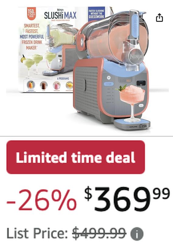 $369.99 NINJA SLUSHI MAX FROZEN DRINK MAKER