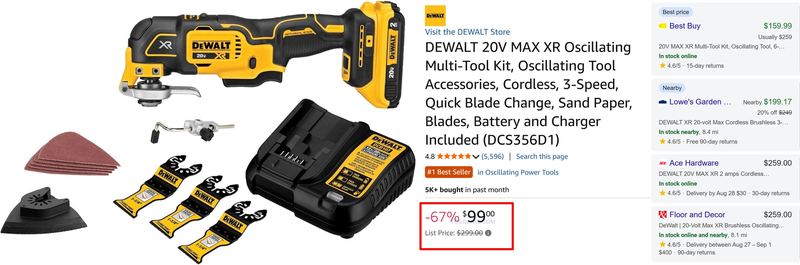 DEWALT OSCILLATING KIT ONLY $99 ON AMAZON