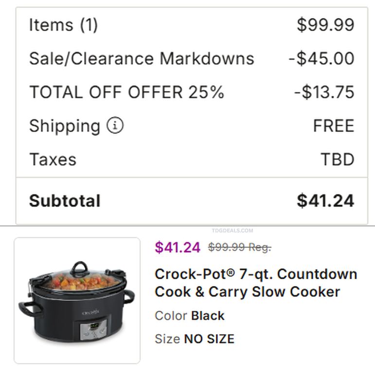 7-QT SLOW COOKER JUST $41.24