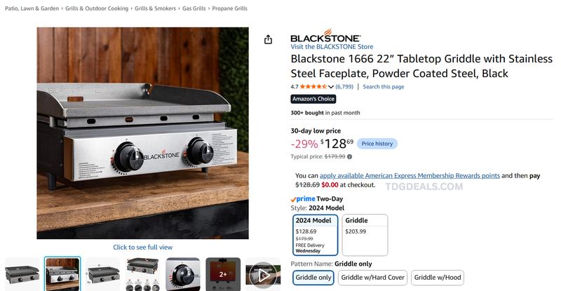 BLACKSTONE 22" TABLETOP GRIDDLE — $128.69