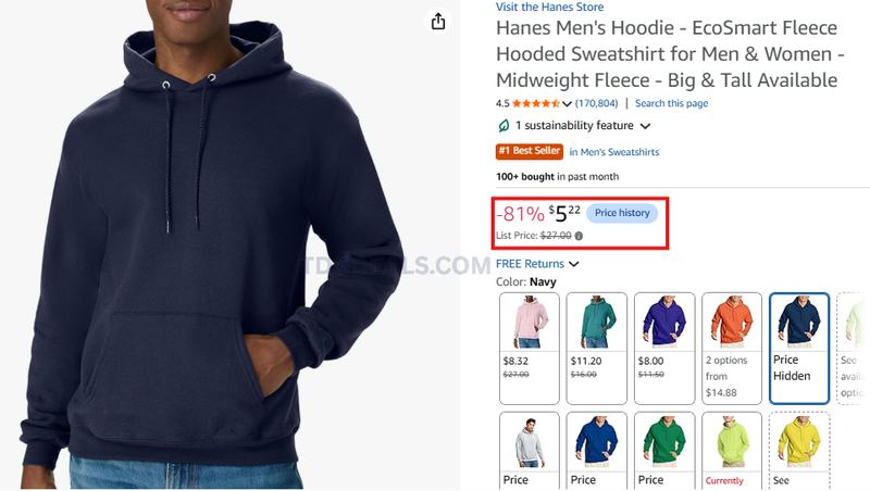 HANES HOODIE ONLY $5.22
