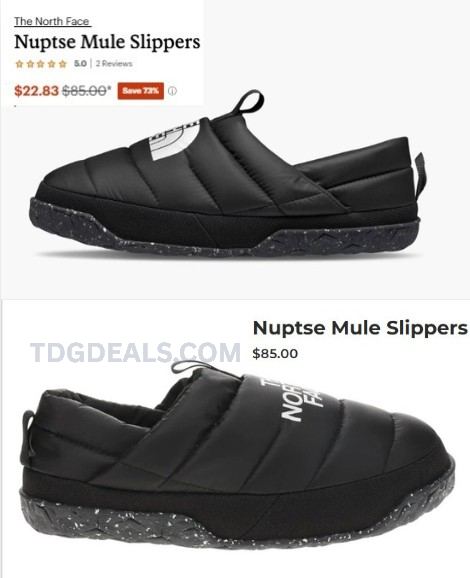 THE NORTH FACE NUPTSE MULE SLIPPERS $22 AT REI