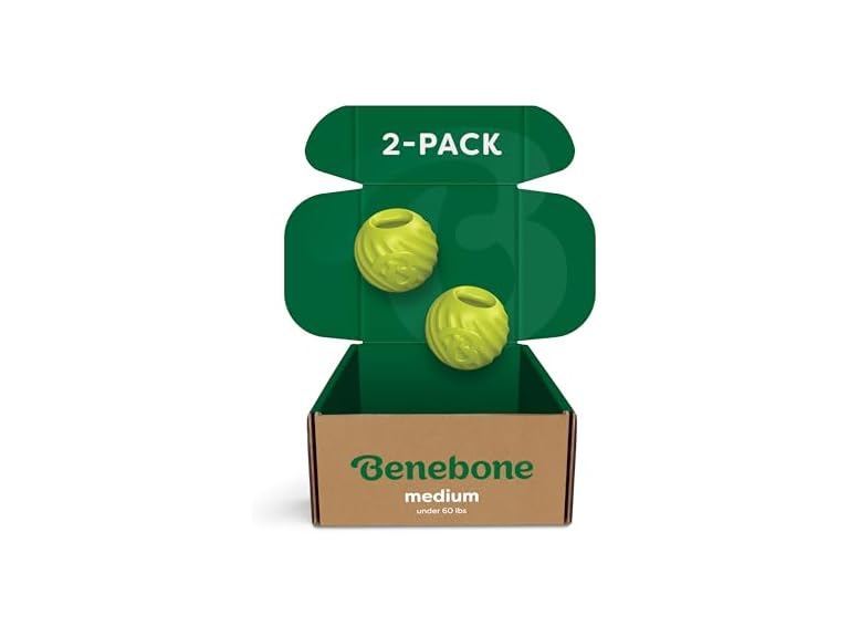 Benebone Natural Rubber Ball, 2-Pack