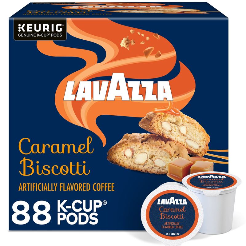 Lavazza - Caramel Biscotti Keurig K-Cup® Pods, Light-Medium Roast, 100% Arabica (88 Pods)