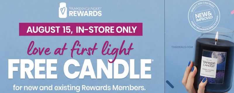 FREE YANKEE CANDLE FOR REWARDS MEMBERS 🕯️