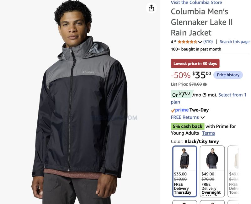 🚨  $35 COLUMBIA GLENNAKER RAIN JACKET