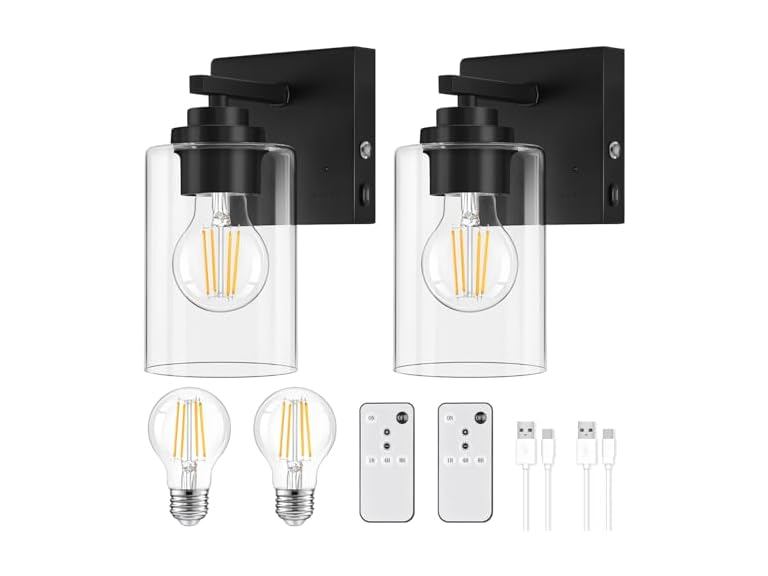 71% OFF: YoChoice Black Battery Wall Sconce 2Pk