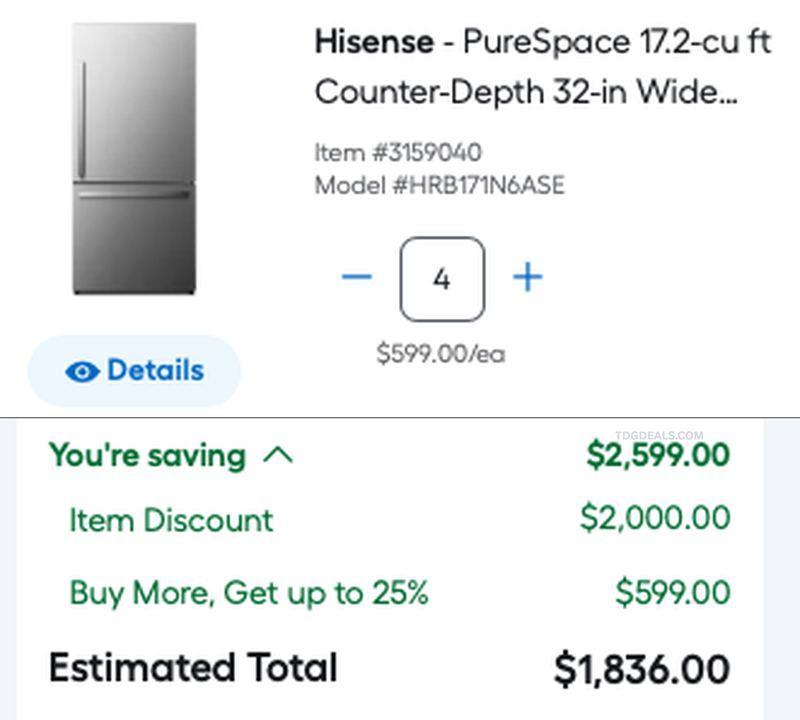 $2,599 OFF REFRIGERATORS @ LOWE'S