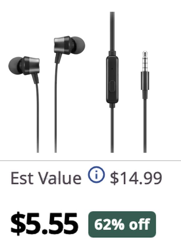 LENOVO ANALOG IN-EAR HEADPHONES FOR $5.55