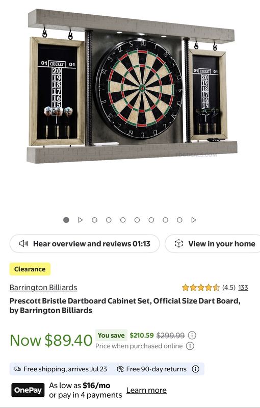 Barrington Prescott Bristle Dartboard Cabinet Set