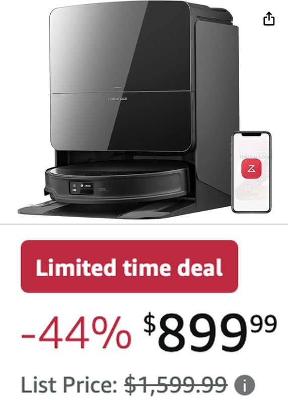 $899.99 ROBOROCK SAROS 10R ROBOT VACUUM AND MOP