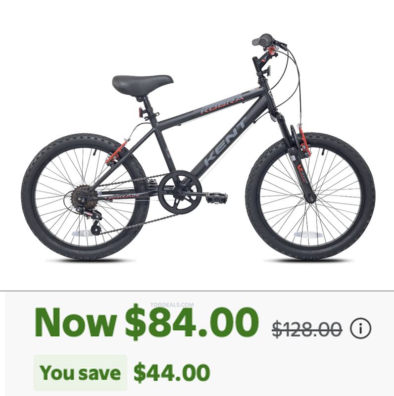 $128 KENT KOBRA KIDS BIKE FOR $84 🚴