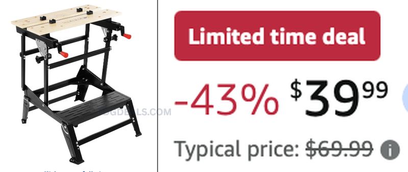 $69.99 FOLDABLE WORKBENCH NOW $39.99
