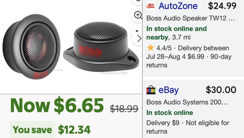 $18.99 BOSS AUDIO SYSTEMS CAR TWEETERS FOR $6.65