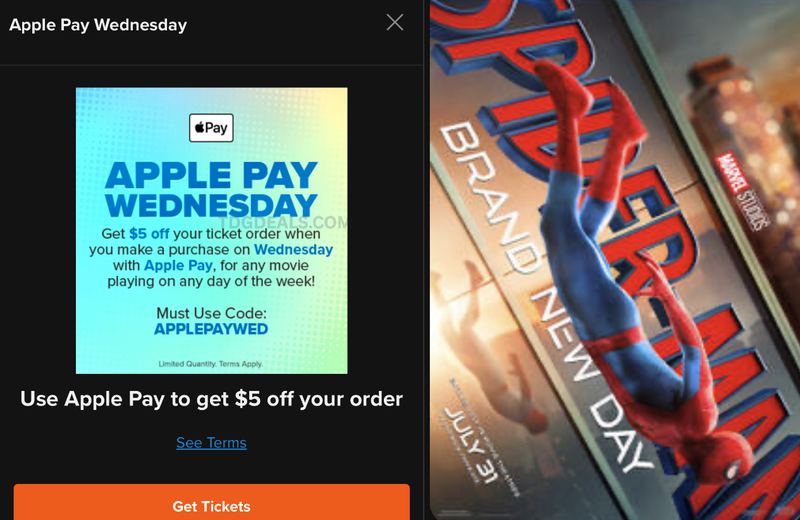 $5 OFF MOVIE TICKETS WITH APPLE PAY @ FANDANGO 🎟️