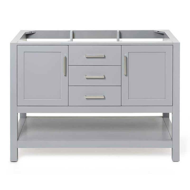 ARIEL - Bayhill 48 in. W x 21.5 in. D x 34.5 in. H Freestanding Bath Vanity Cabinet Only in Grey