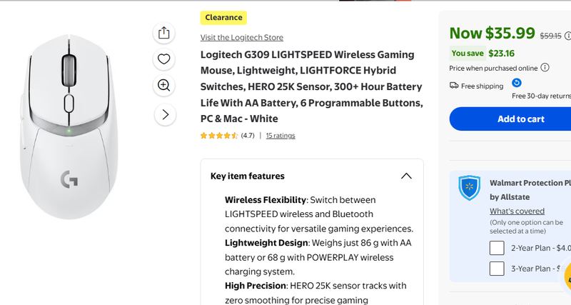 $59.15 -Logitech G309 LIGHTSPEED Wireless Gaming Mouse