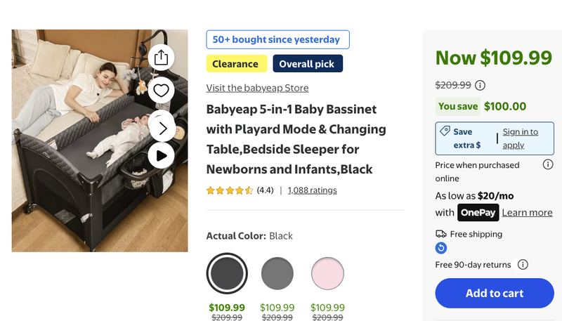 Baby Bassinet with Playard Mode & Changing Table👶🏼