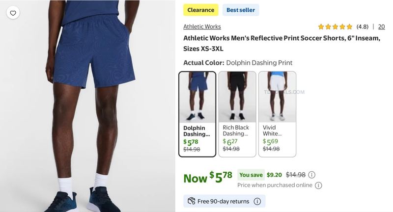 MEN’S SOCCER SHORTS FROM $5 AT WALMART