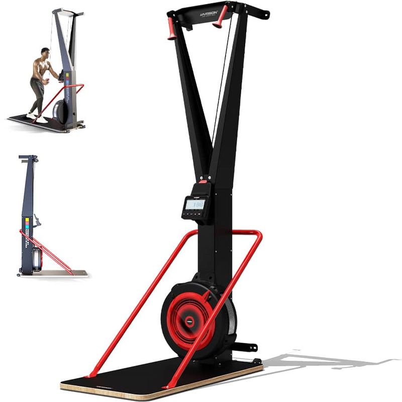 HARISON - Commercial Ski Training Machine, Air Resistance Fitness Trainer with 10 Levels of Airflow Resistance (HR-G1301) - Black
