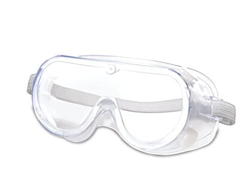 Pac-Dent iWear Full Coverage Protective Goggles with Adjustable Elastic Head Strap and Soft Nose Piece, Individually Wrapped, 10-Pack,White,CX02-A