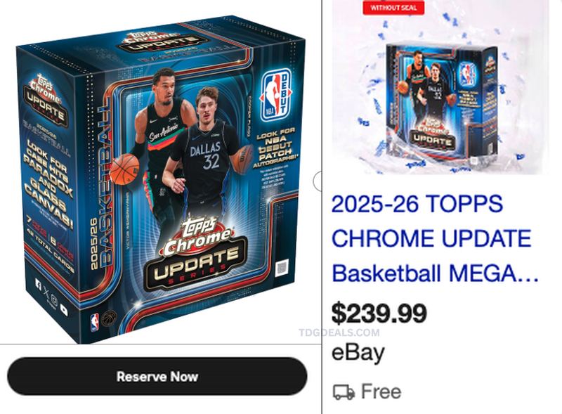 $84.99 2025/26 TOPPS CHROME UPDATE BASKETBALL MEGA BOX @ FANATICS 👀